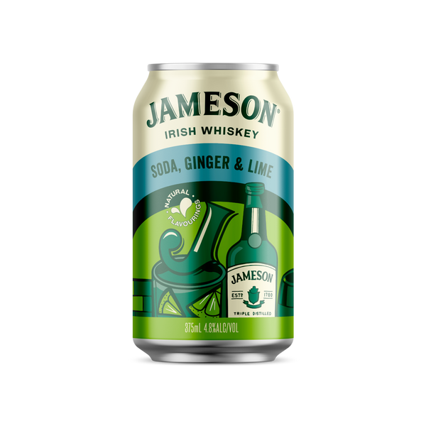 Jameson Soda Ginger & Lime 4.8% 10 Pack Cans 375ml