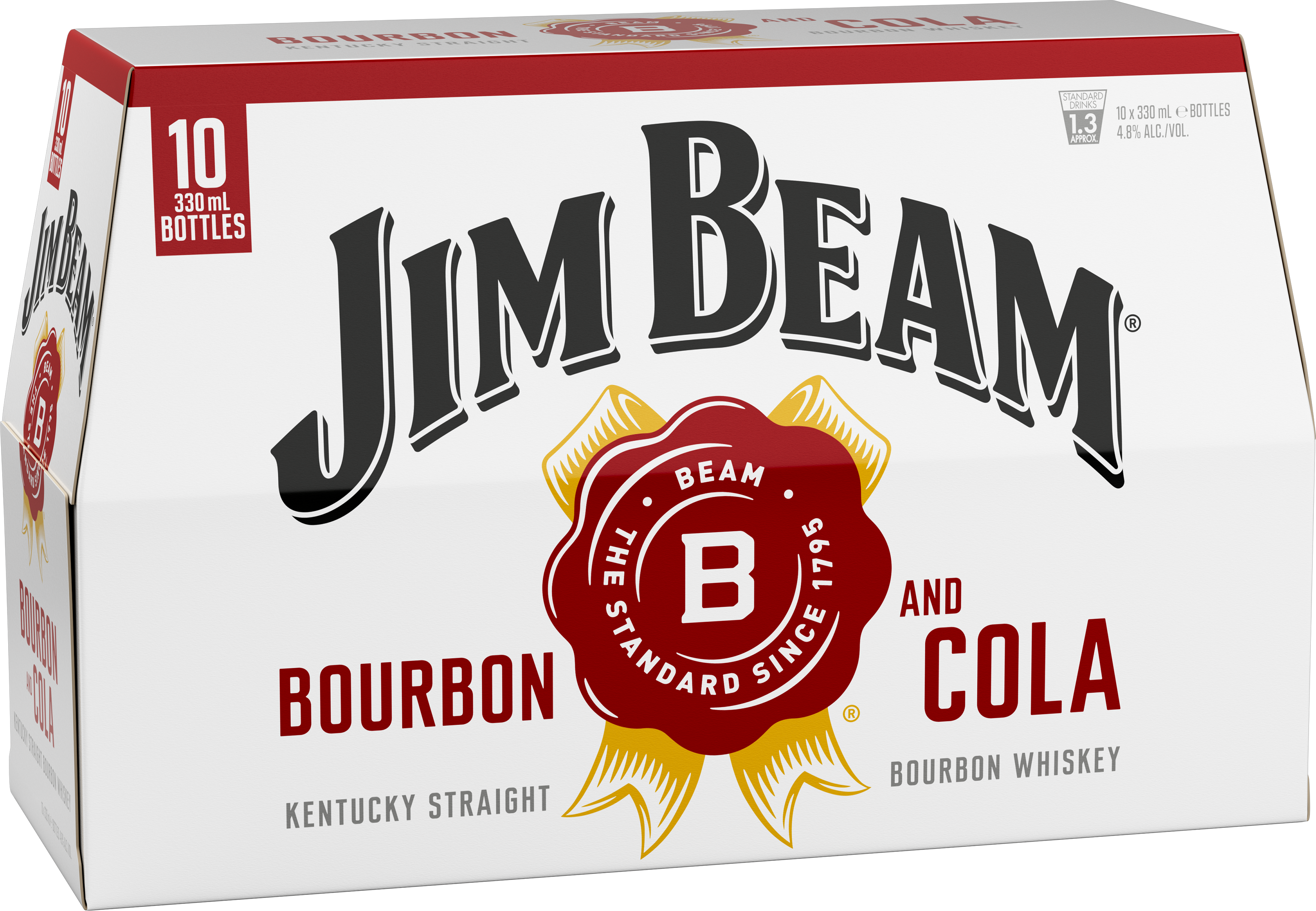 Jim Beam & Cola 4.8% 10 Pack Bottles 330ml