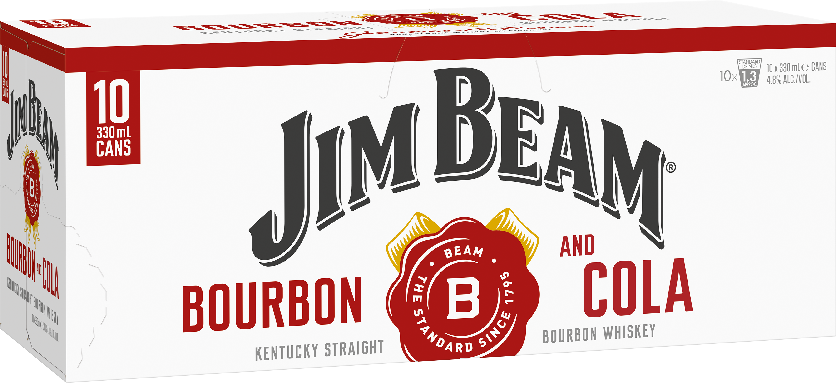 Jim Beam & Cola 4.8% 10 Pack Cans 330ml