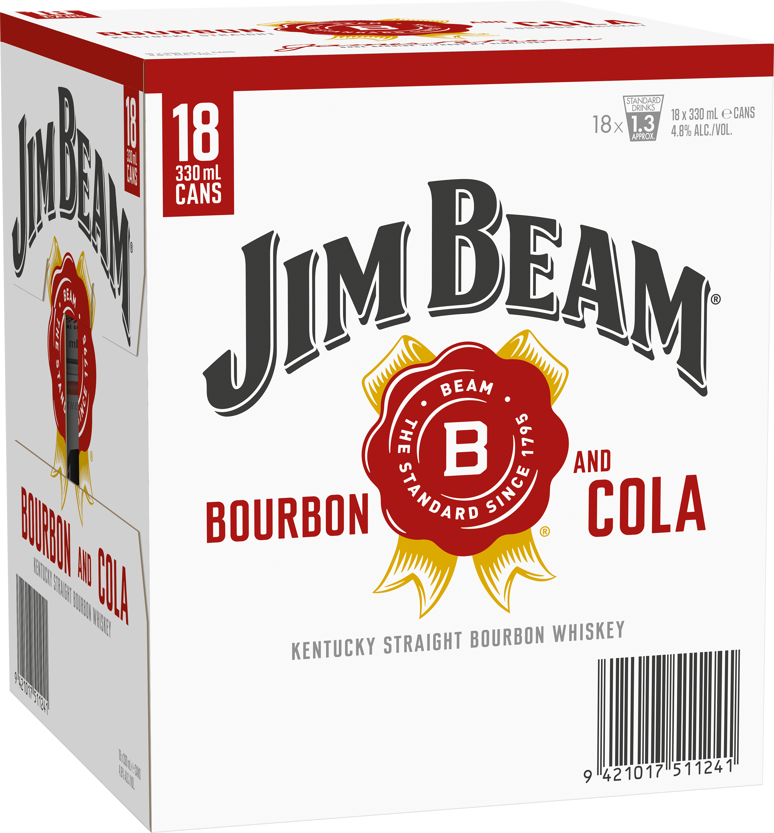 Jim Beam & Cola 4.8% 18 Pack Cans 330ml