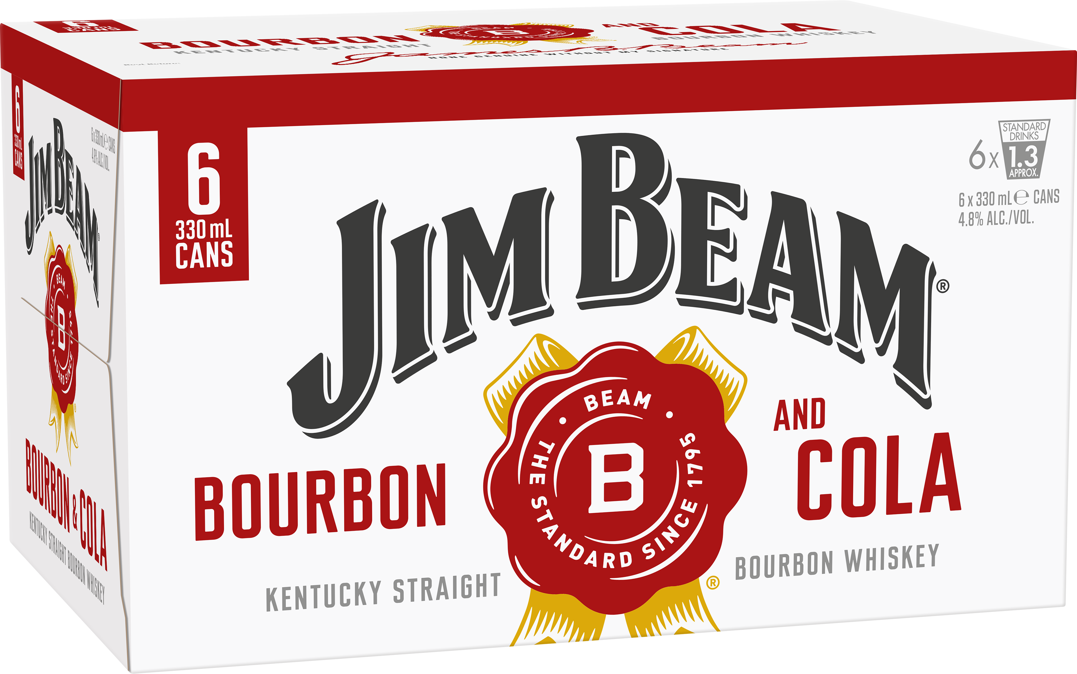 Jim Beam & Cola 4.8% 6 Pack Cans 330ml