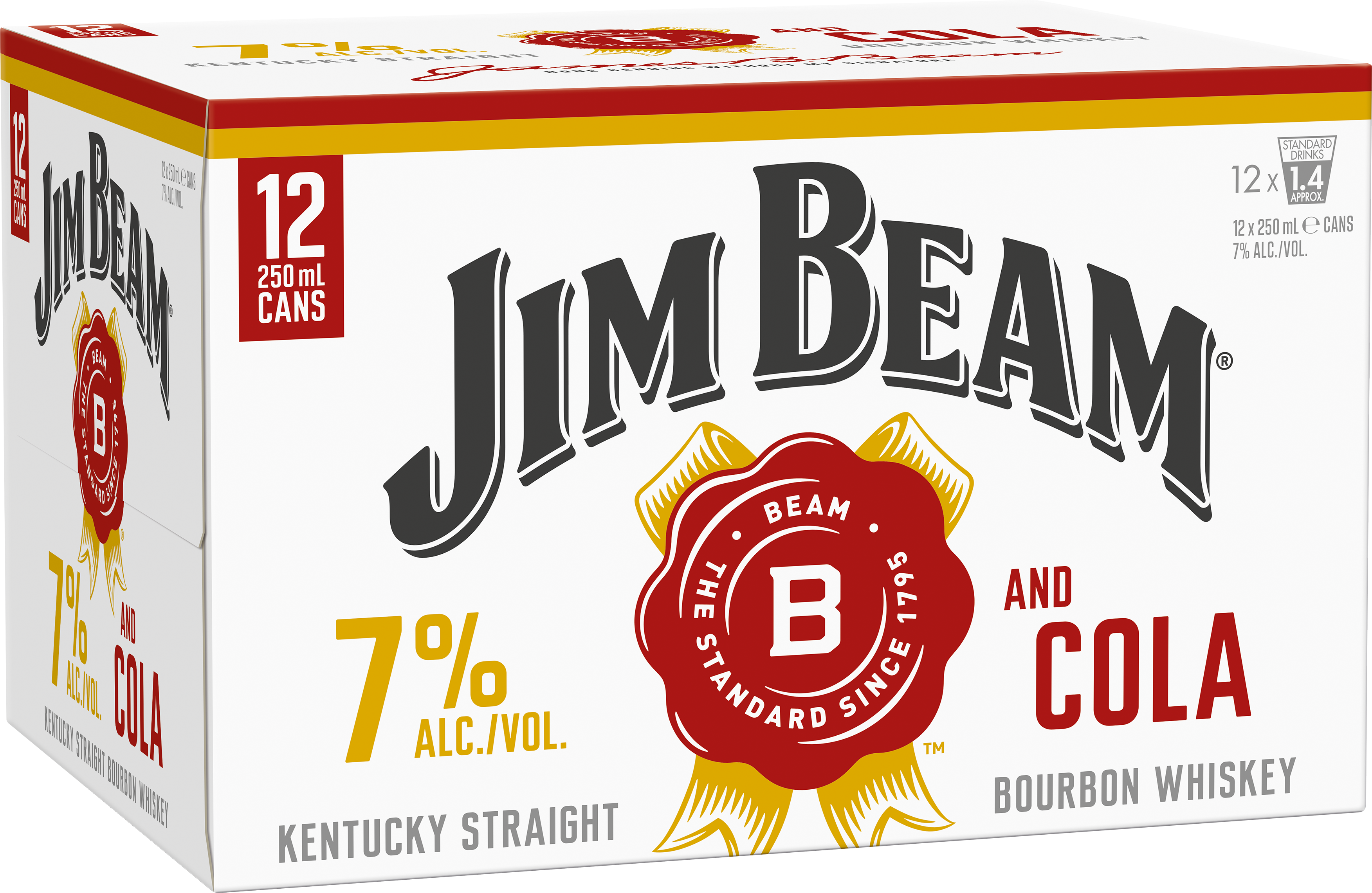 Jim Beam & Cola 7% 12 Pack Cans 250ml