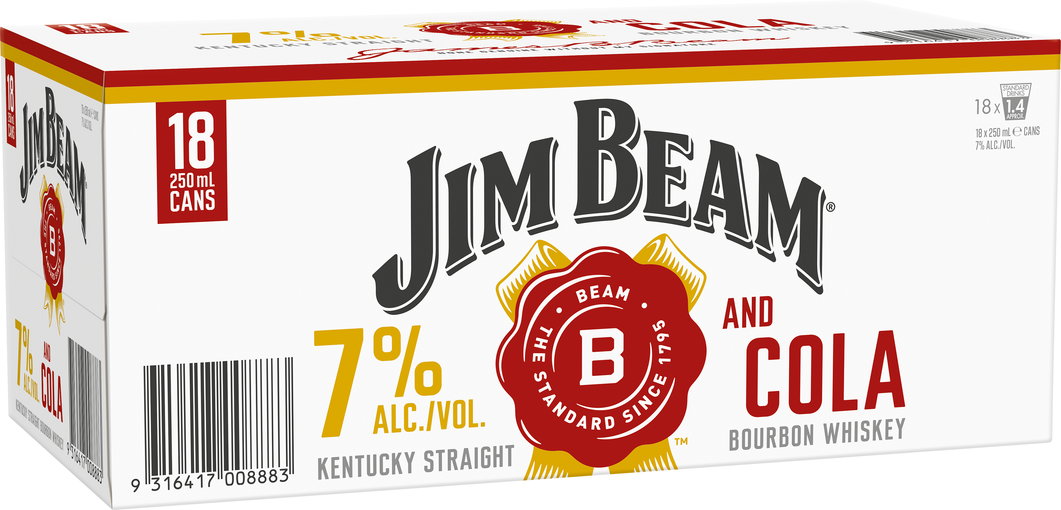 Jim Beam & Cola 7% 18 Pack Cans 250ml