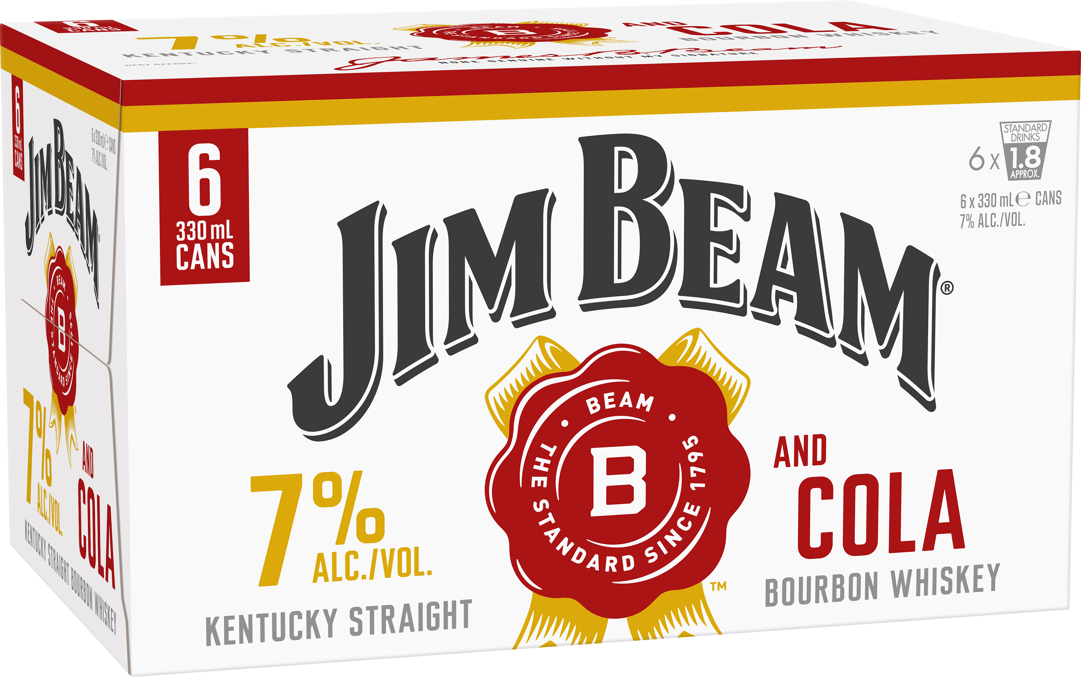 Jim Beam & Cola 7% 6 Pack Cans 330ml