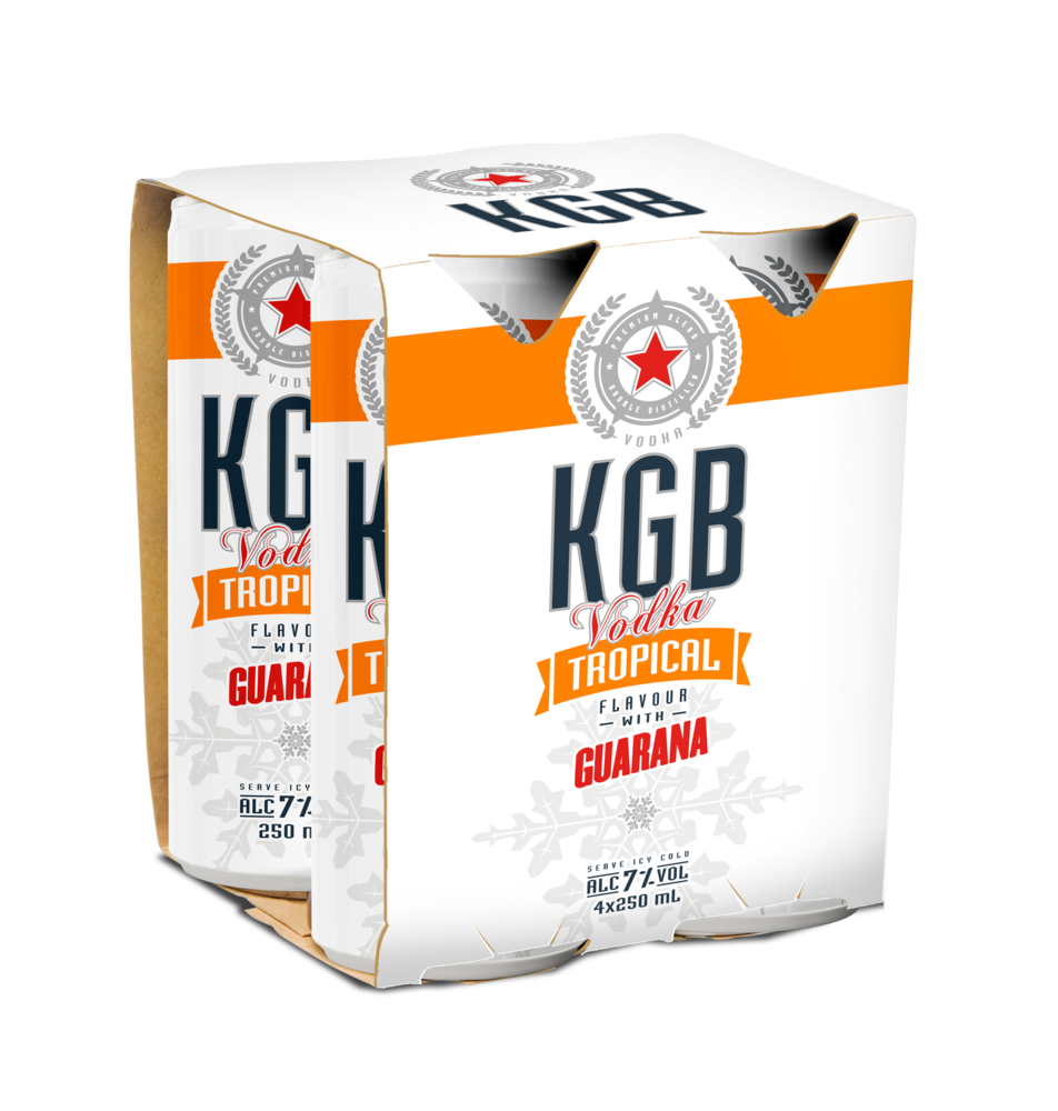 KGB Tropical Guarana 7% 4 Pack Cans 250ml