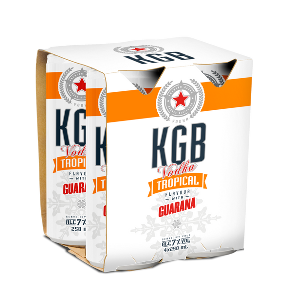 KGB Tropical Guarana 7% 4 Pack Cans 250ml