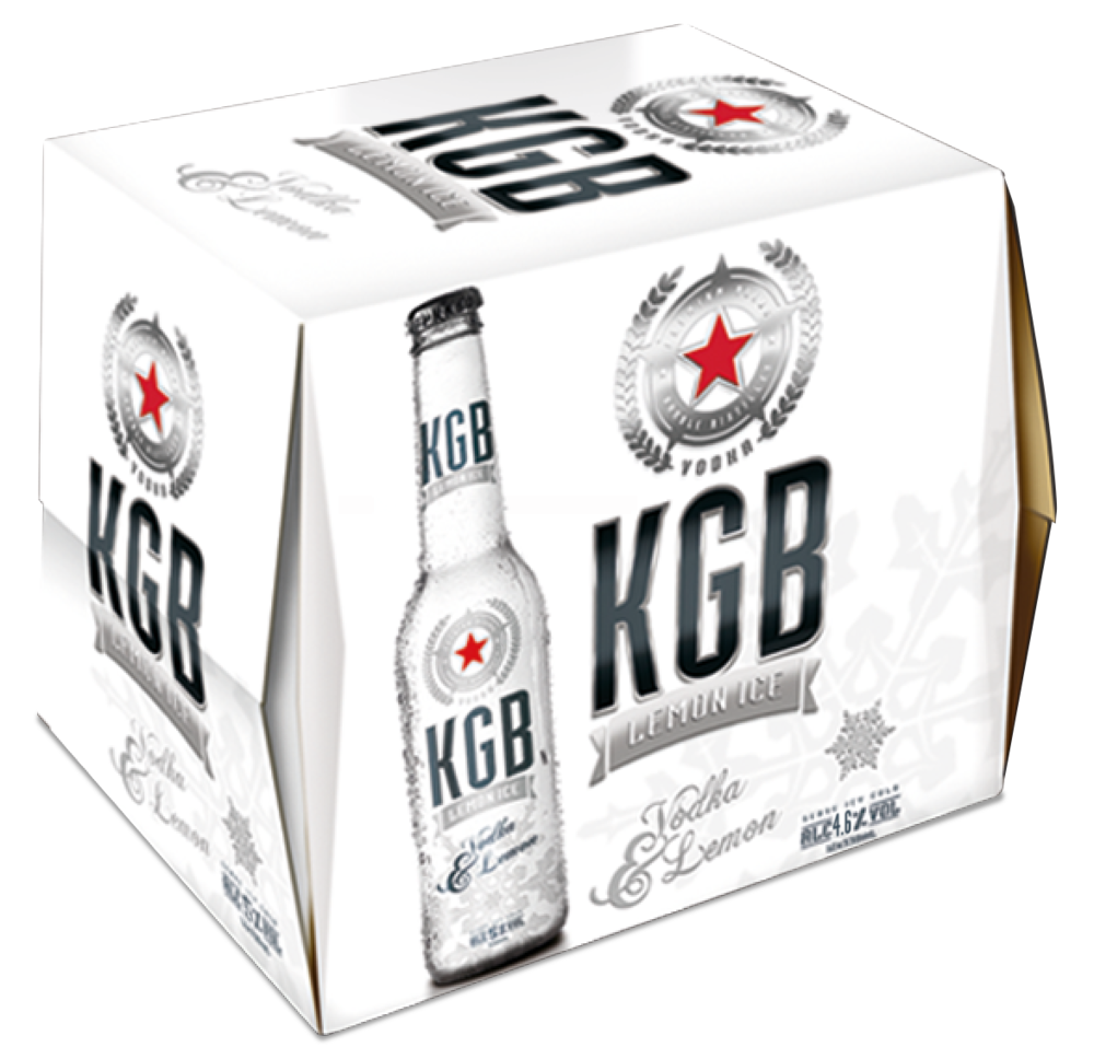 KGB Vodka & Lemon Ice 4.6% 12 Pack Bottles 275ml