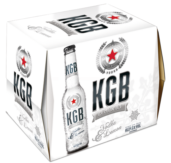 KGB Vodka & Lemon Ice 4.6% 12 Pack Bottles 275ml