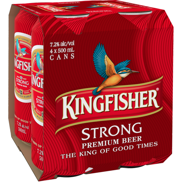 Kingfisher Strong 4 Pack Cans 500ml