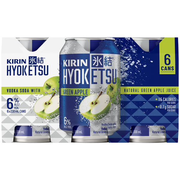 Kirin Hyoketsu Green Apple 6% 6 Pack Cans 330ml