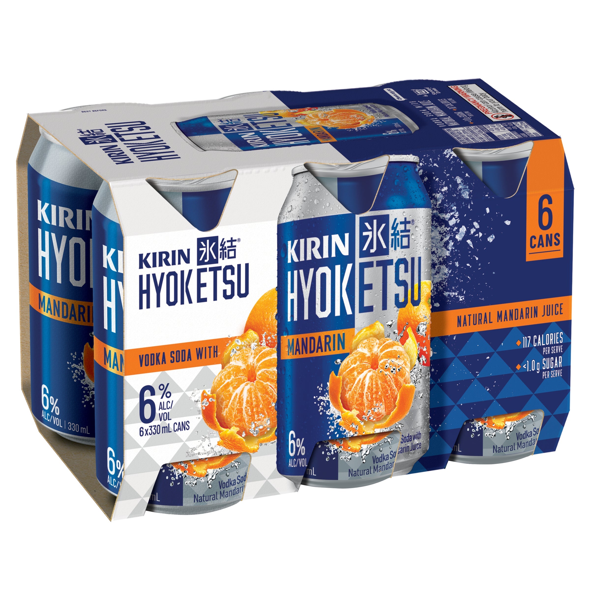 Kirin Hyoketsu Mandarin 6% 6 Pack Cans 330ml