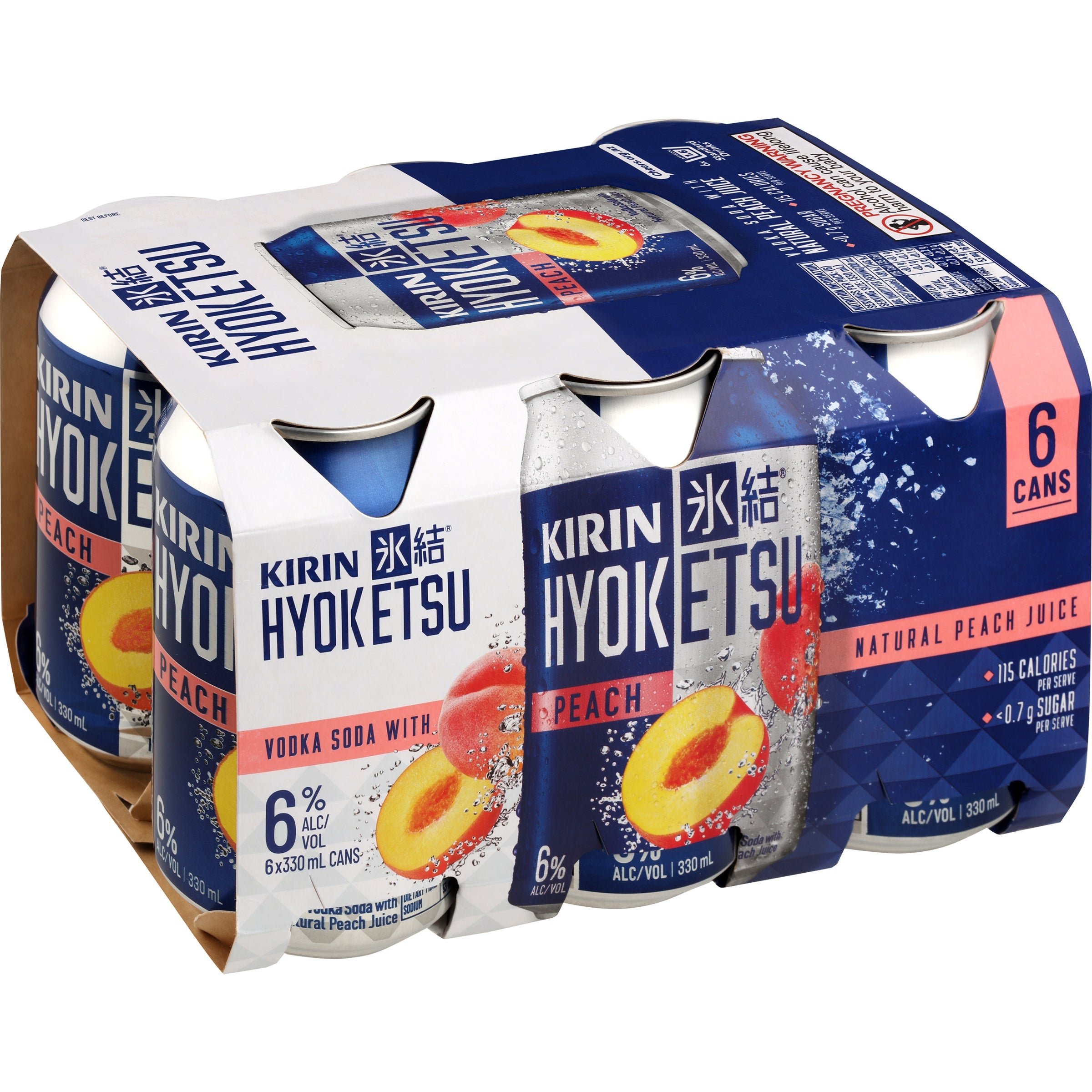 Kirin Hyoketsu Peach 6% 6 Pack Cans 330ml