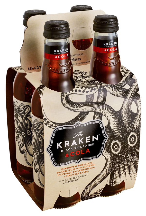 Kraken Rum & Cola 5.5% 4 Pack Bottles 330ml
