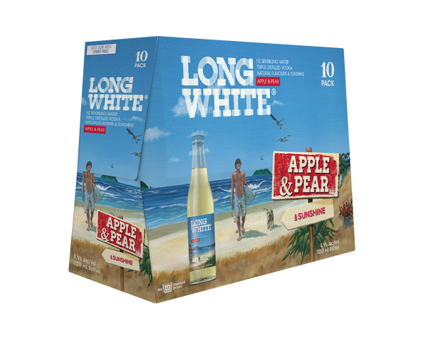 Long White Vodka Apple Pear 4.8% 10 Pack Bottles 320ml