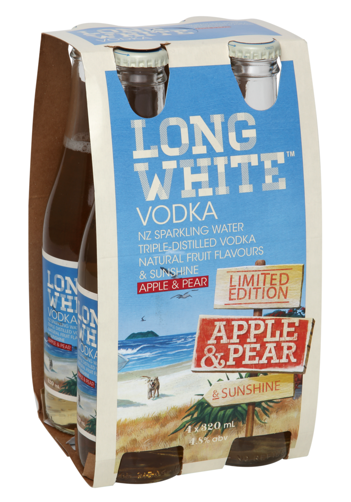 Long White Vodka Apple Pear 4.8% 4 Pack Bottles 320ml