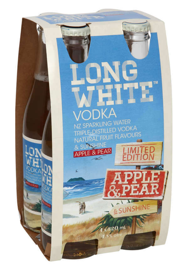 Long White Vodka Apple Pear 4.8% 4 Pack Bottles 320ml