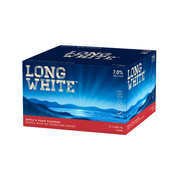 Long White Vodka Apple & Pear 7% 12 Pack Cans 240ml