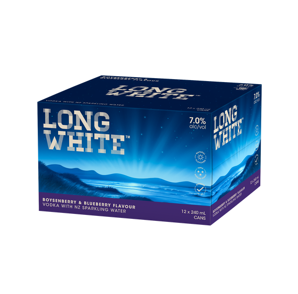 Long White Vodka Boysenberry & Blueberry 7% 12 Pack Cans 240ml