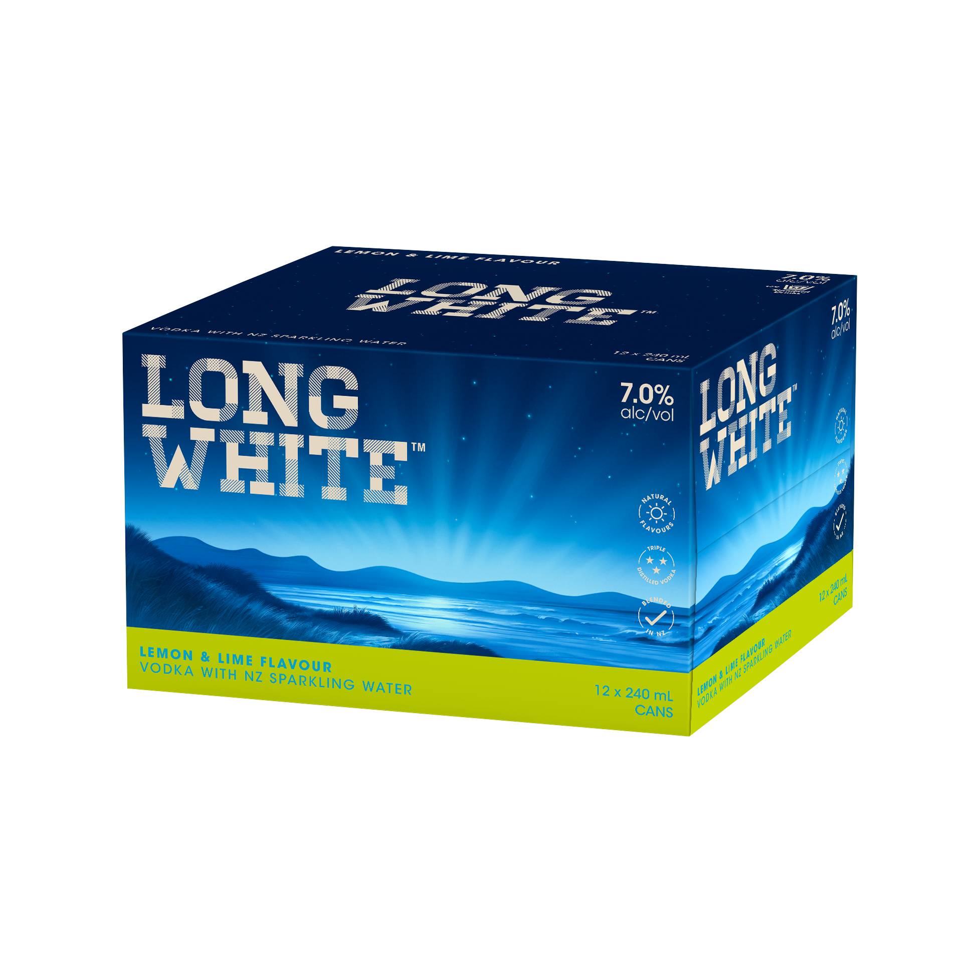 Long White Vodka Lemon & Lime 7% 12 Pack Cans 240ml