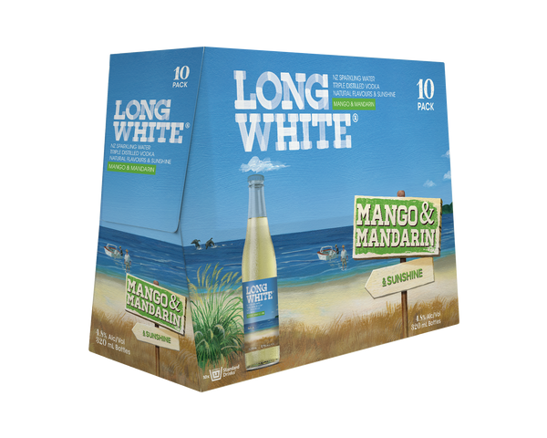 Long White Vodka Mango & Mandarin 4.8% 10 Pack Bottles 320ml