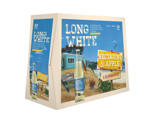 Long White Vodka Nectarine & Apple 4.8% 10 Pack Bottles 320ml