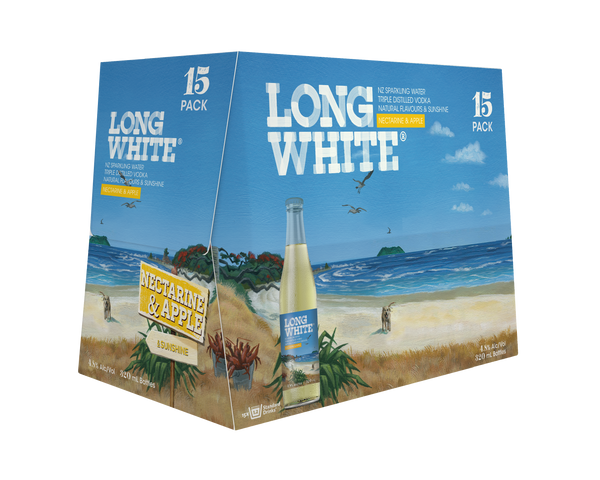 Long White Vodka Nectarine & Apple 4.8% 15 Pack Bottles 320ml