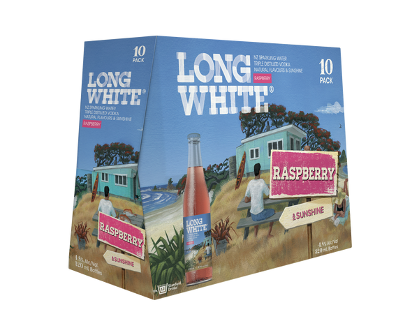 Long White Vodka Raspberry 4.8% 10 Pack Bottles 320ml