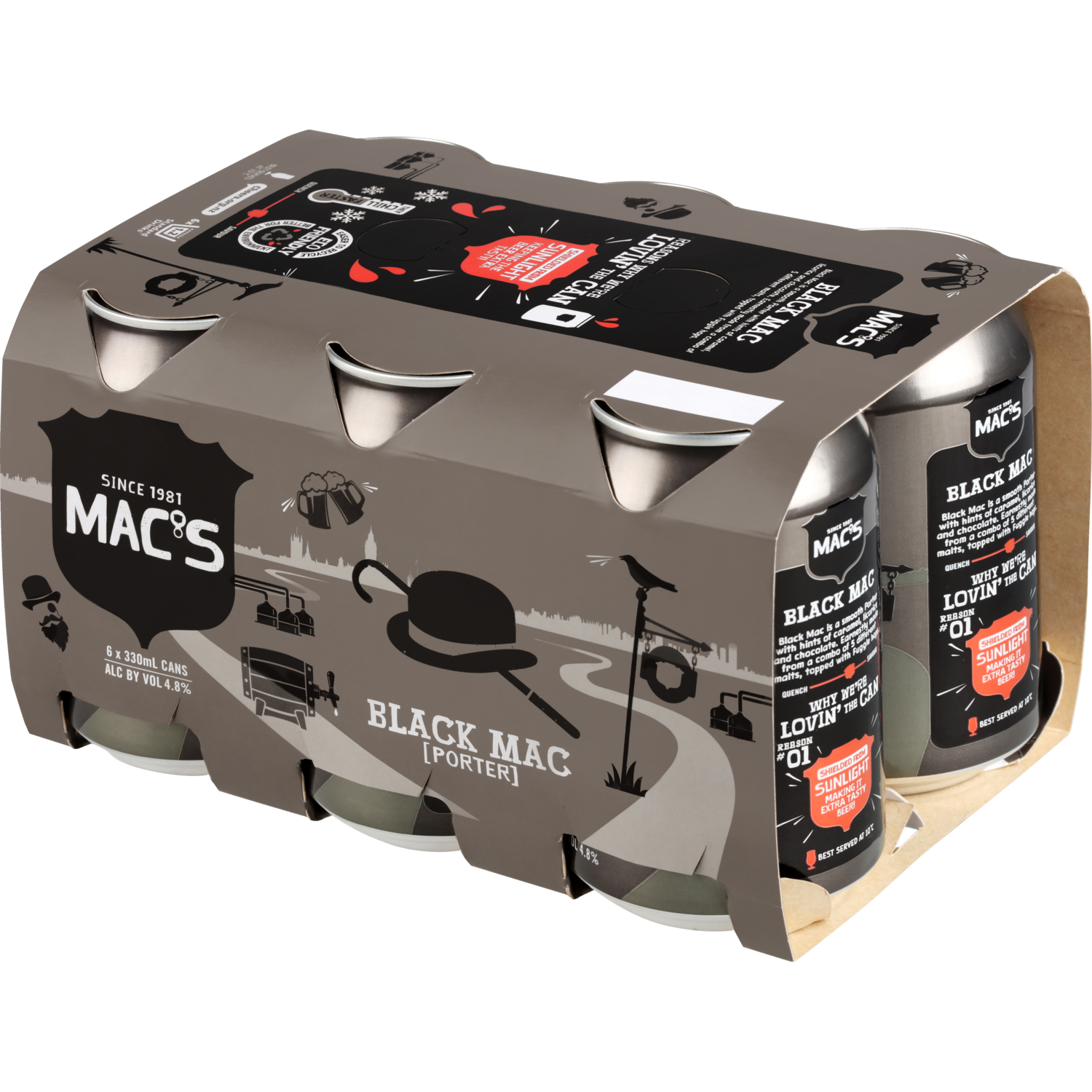 Macs Black 6 Pack Cans 330ml