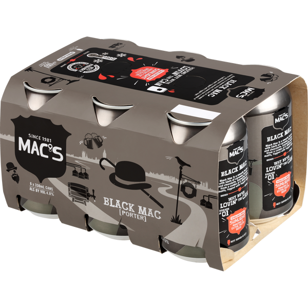Macs Black 6 Pack Cans 330ml