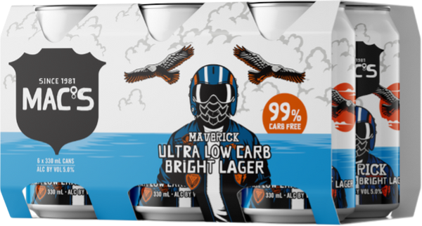 Macs Maverick Ultra Low Carb Bright Lager 6 Pack Cans 330ml
