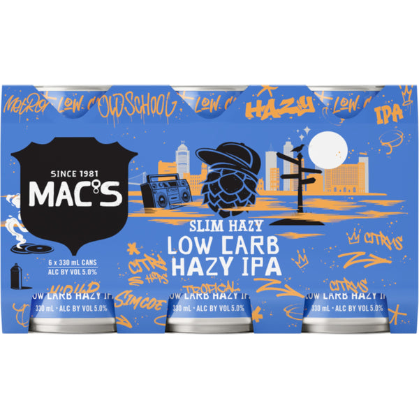 Macs Slim Hazy Low Carb Hazy IPA 6 Pack Cans 330ml