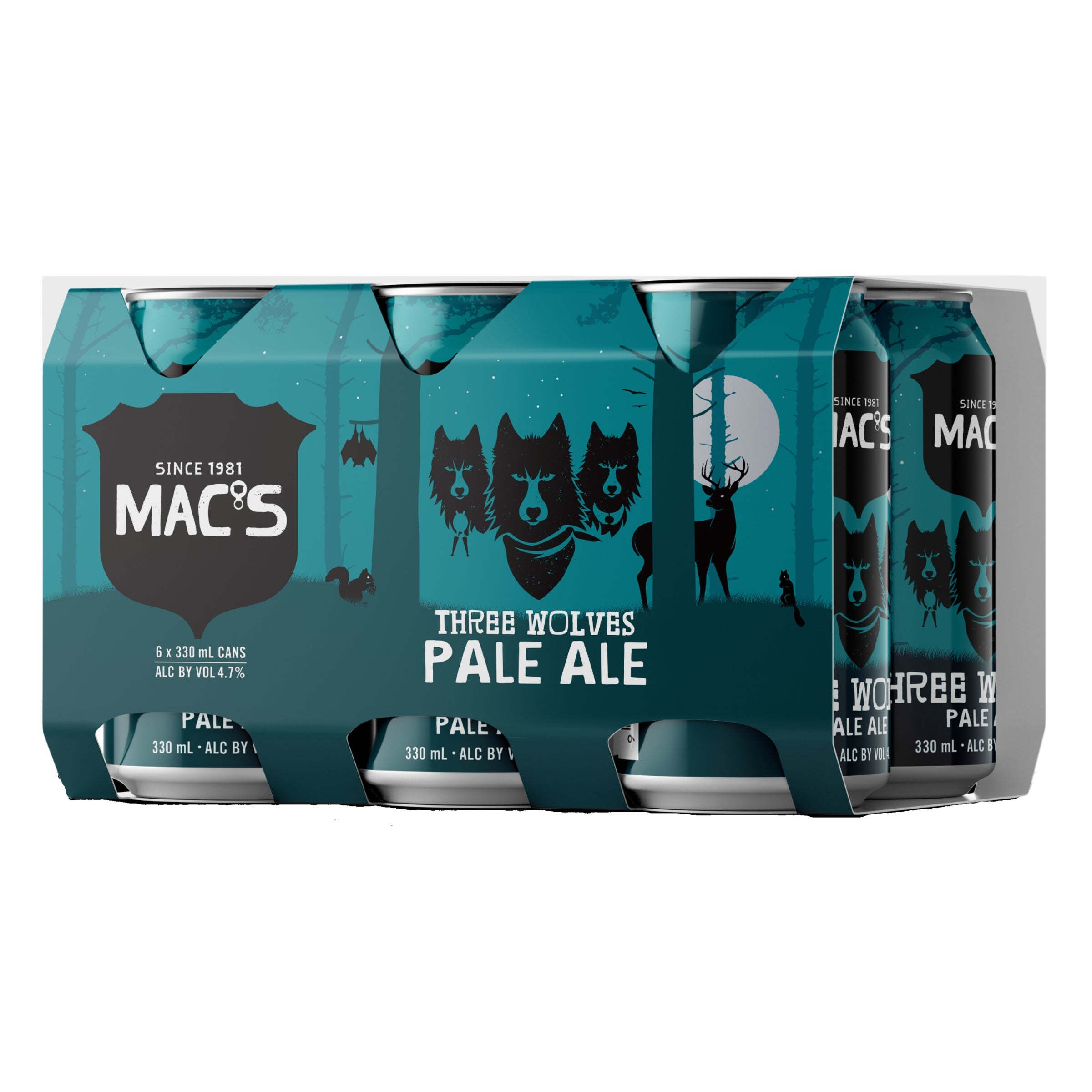 Macs Three Wolves Pale Ale 6 Pack Cans 330ml