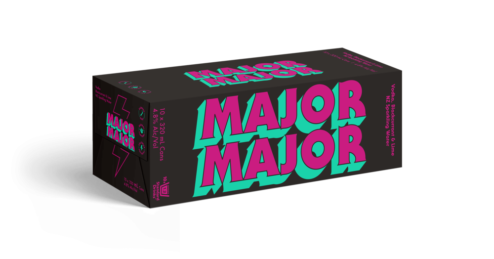 Major Major Vodka Blackcurrant & Lime 4.8% 10 Pack Cans 320ml