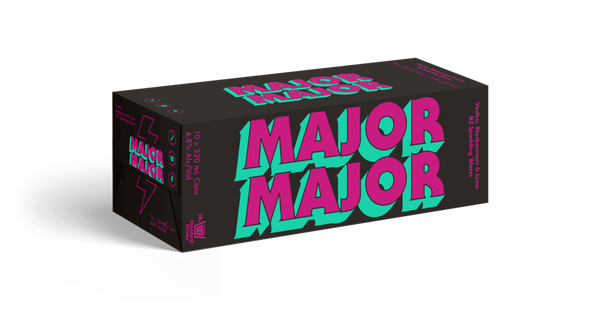Major Major Vodka Blackcurrant & Lime 4.8% 10 Pack Cans 320ml