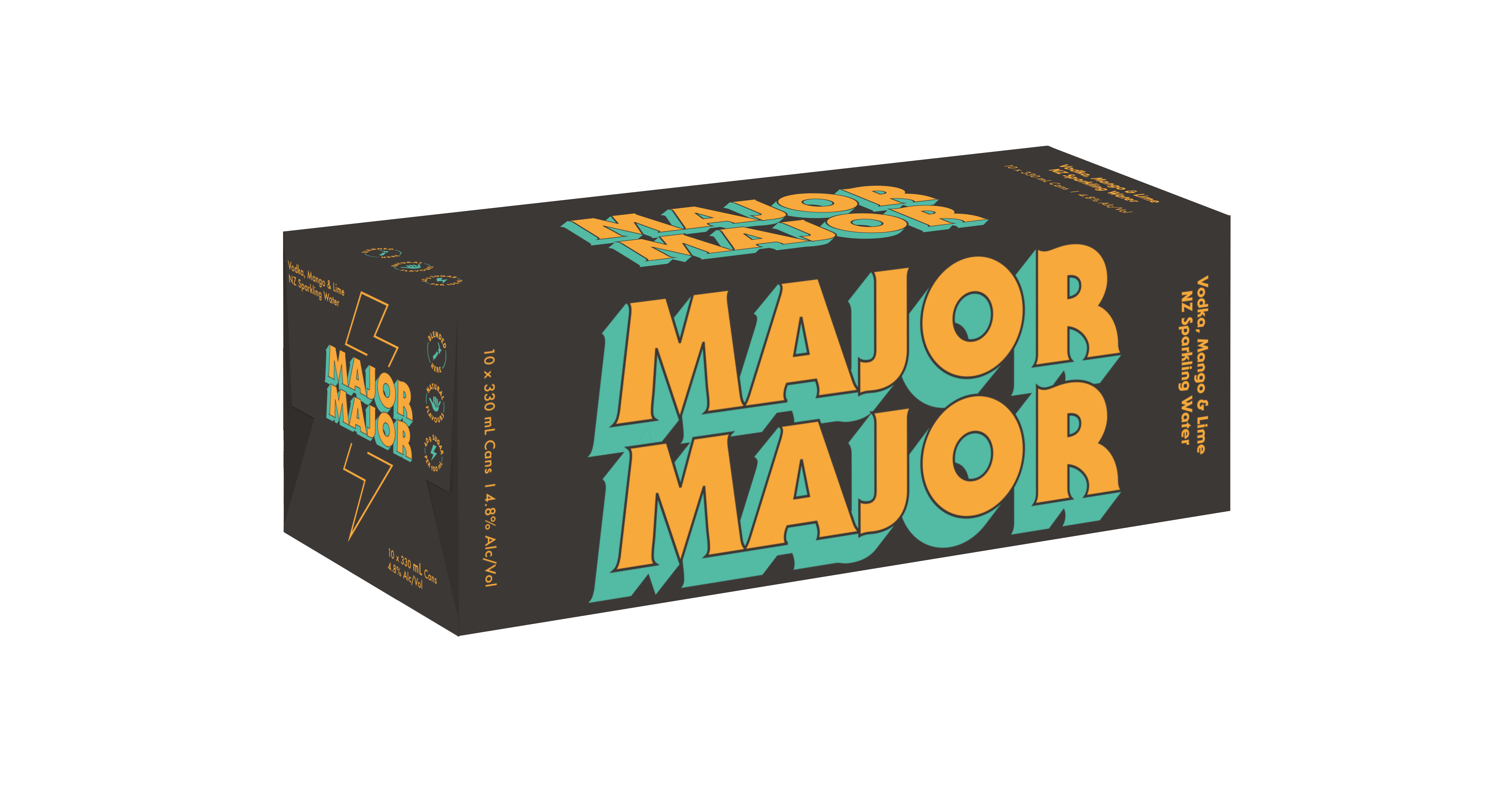 Major Major Vodka Mango & Lime 4.8% 10 Pack Cans 320ml