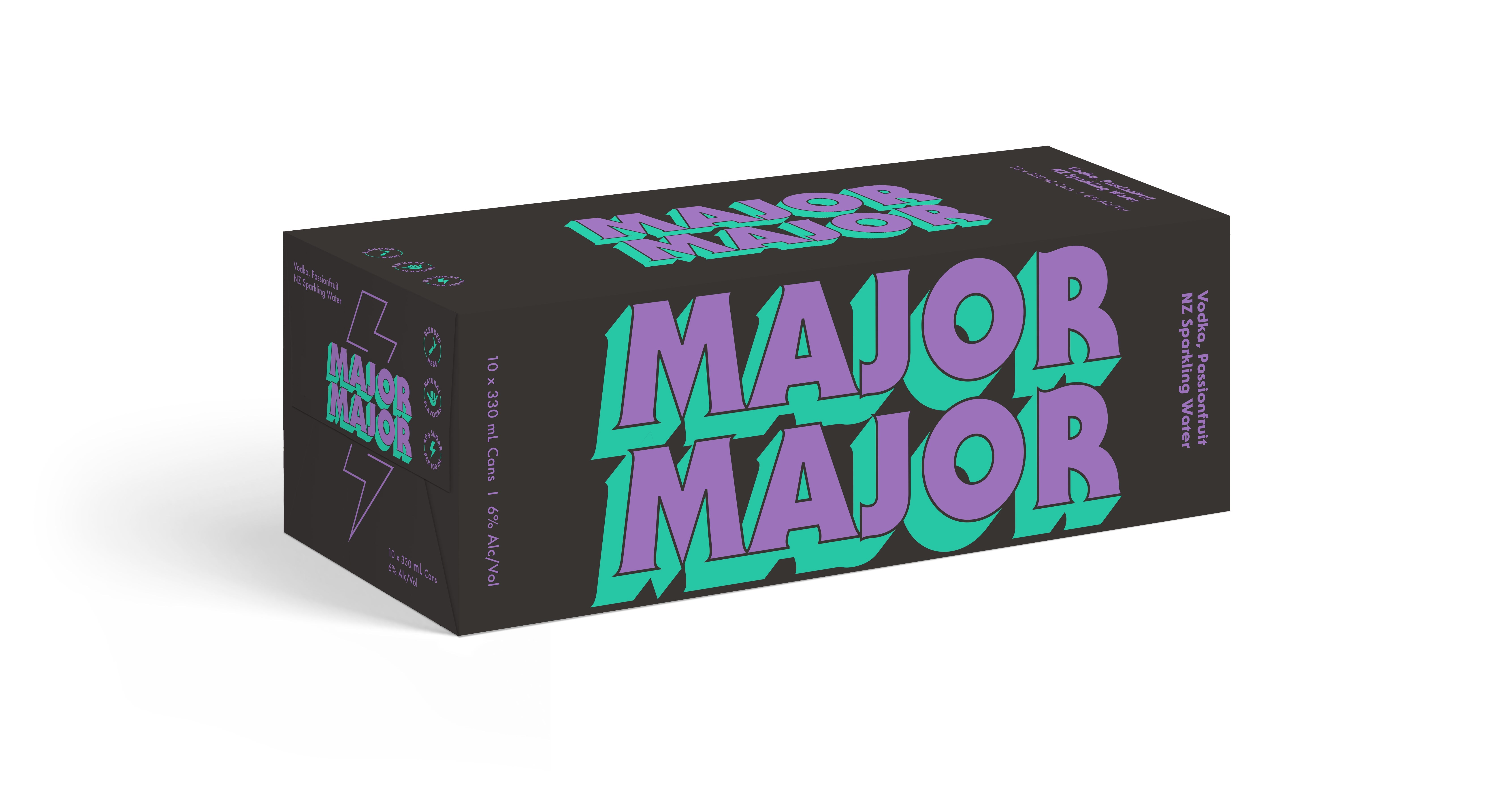 Major Major Vodka Passionfruit 6% 10 Pack Cans 320ml