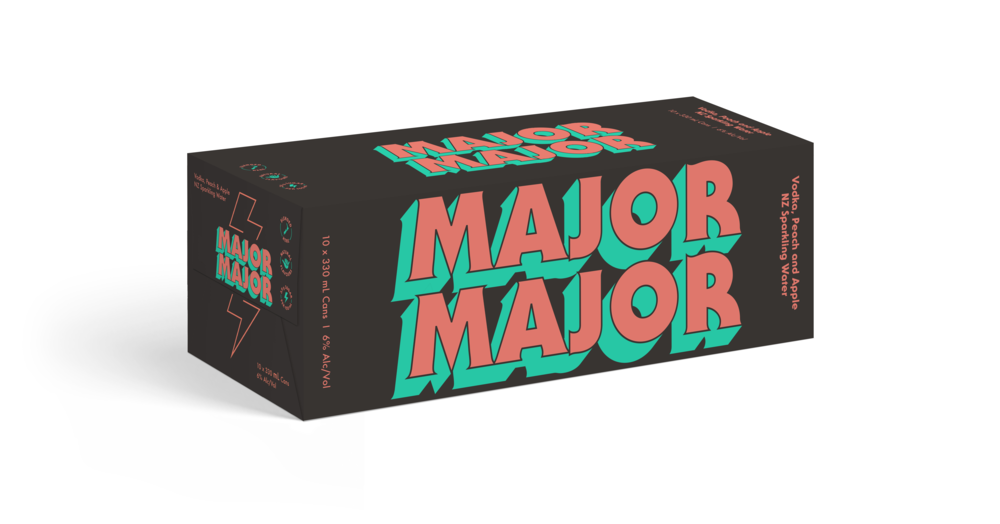 Major Major Vodka Peach Apple 6% 10 Pack Cans 320ml