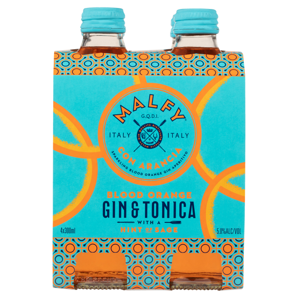 Malfy Gin Con Arancia 5% 4 Pack Bottles 300ml
