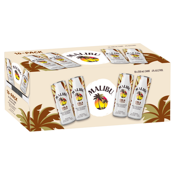 Malibu Cola 4% 10 Pack Cans 250ml