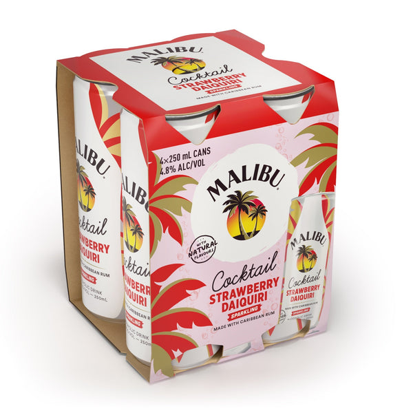 Malibu Strawberry Daquiri 4.8% 4 Pack Cans 250ml