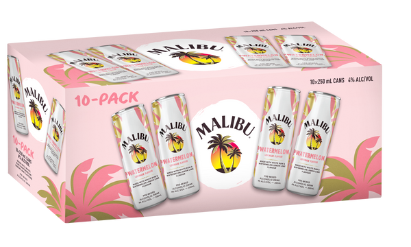 Malibu Watermelon Lemonade 4% 10 Pack Cans 250ml
