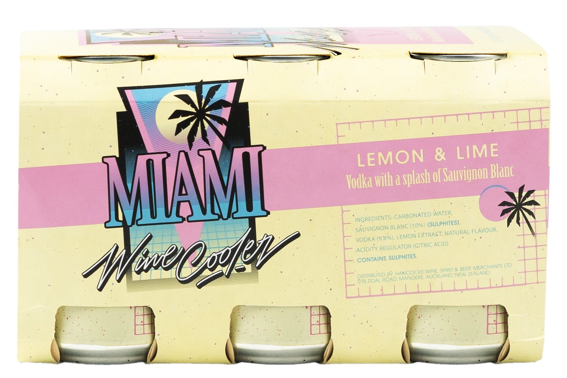 Miami Wine Cooler Lemon Lime 5% 6 Pack Cans 330ml