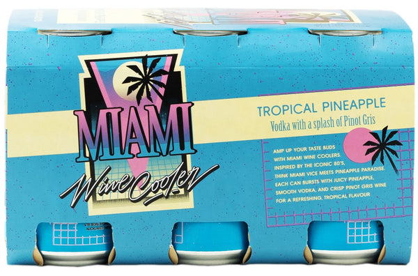 Miami Wine Cooler Tropical Pineapple 5% 6 Pack Cans 330ml