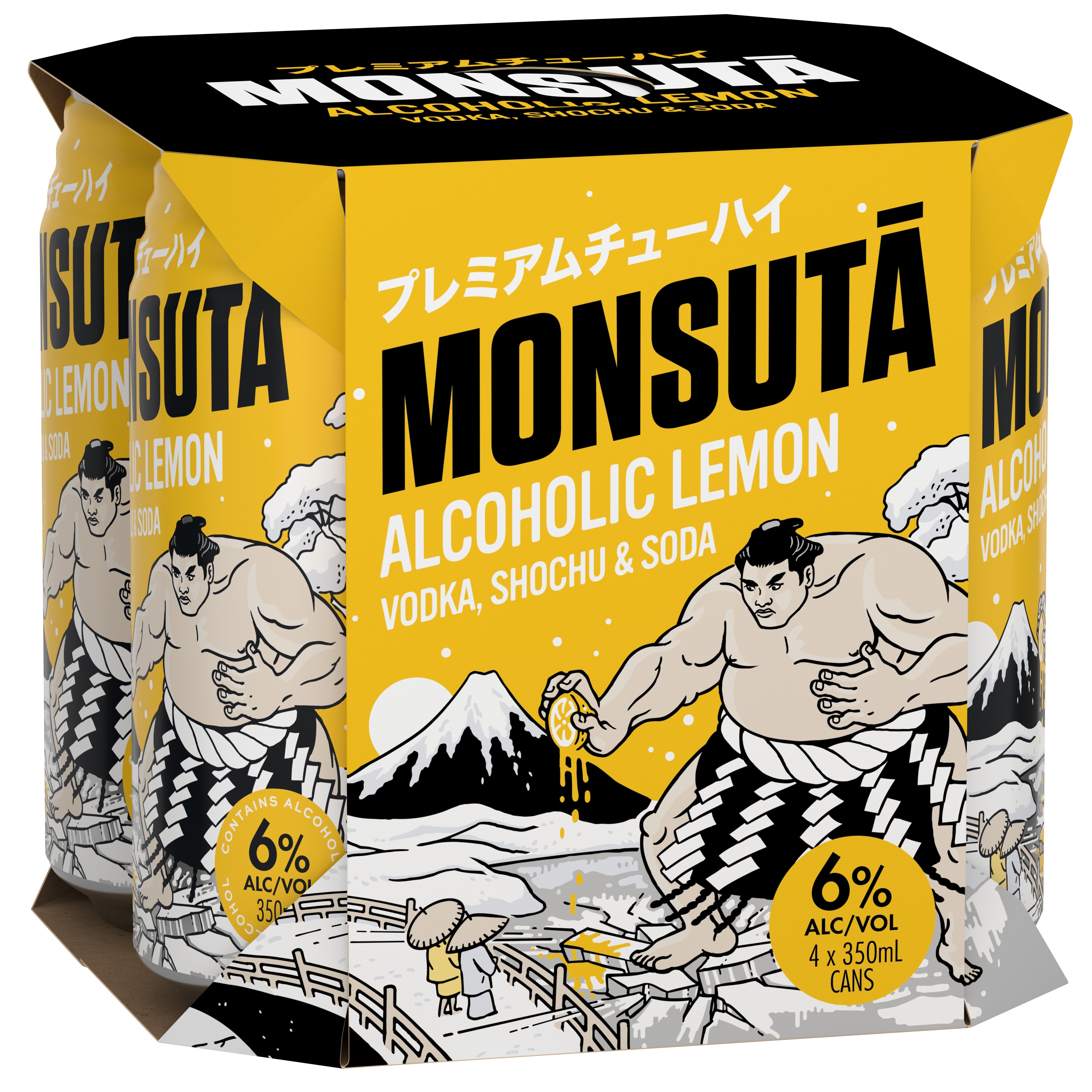 Monsuta Lemon Chu-Hai 4 Pack Cans 350ml