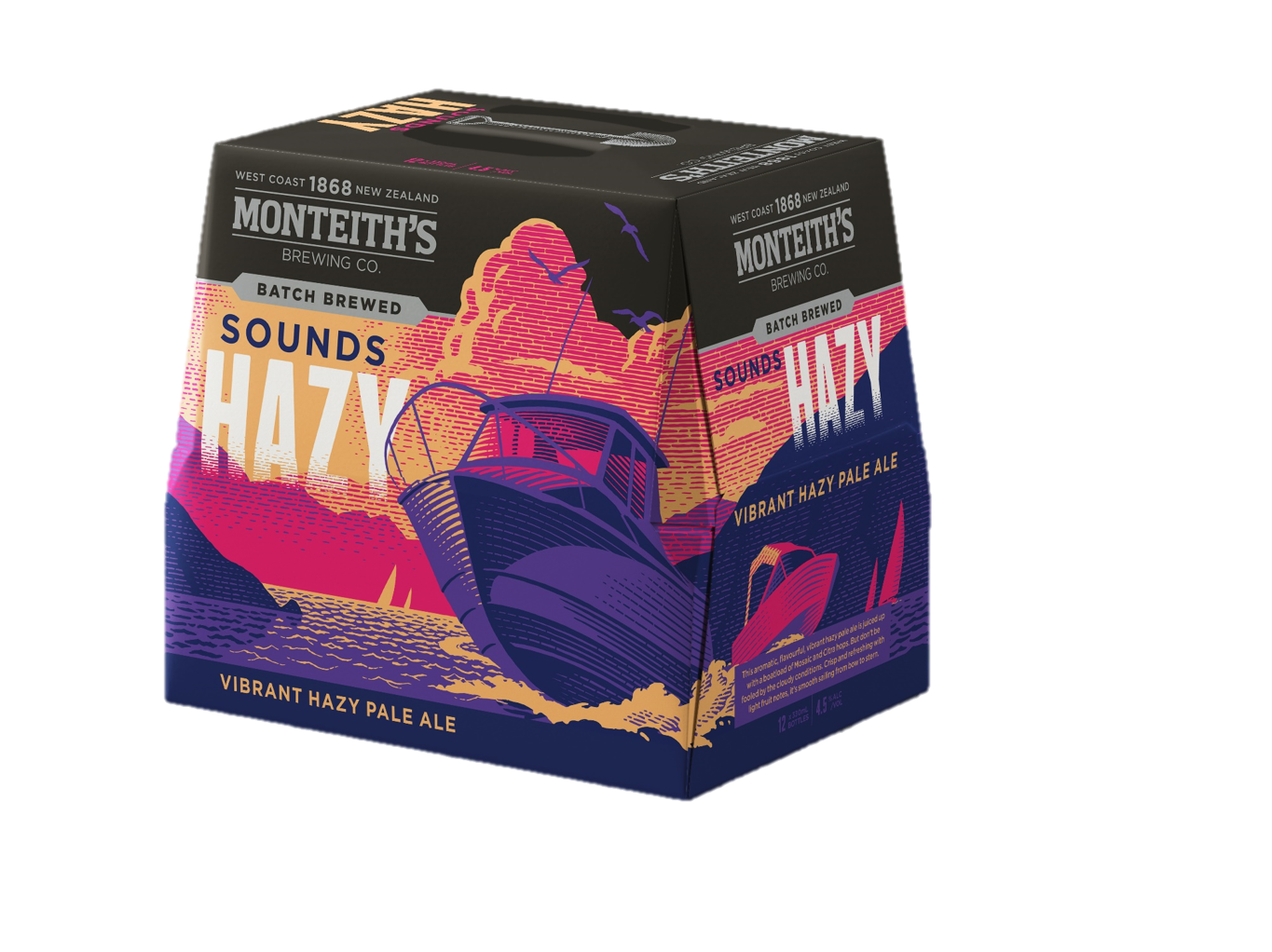 Monteiths Batch Brewed Sounds Hazy 12 Pack Bottles 330ml