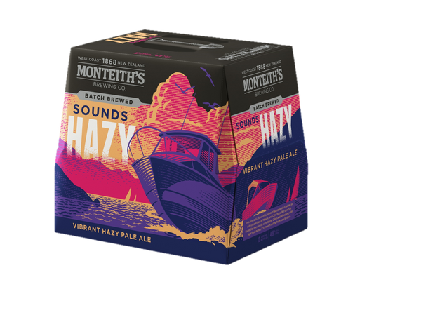 Monteiths Batch Brewed Sounds Hazy 12 Pack Bottles 330ml