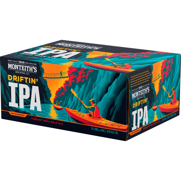 Monteiths Driftin IPA 12 Pack Cans 330ml