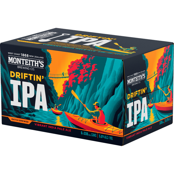 Monteiths Driftin IPA 6 Pack Cans 330ml