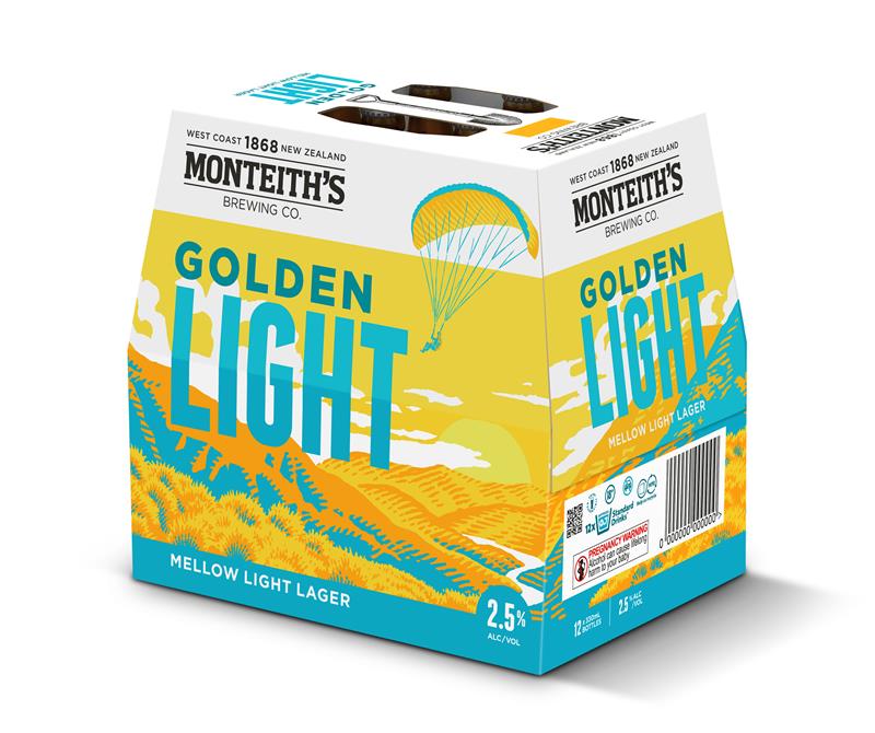Monteiths Golden Light 12 Pack 330ml