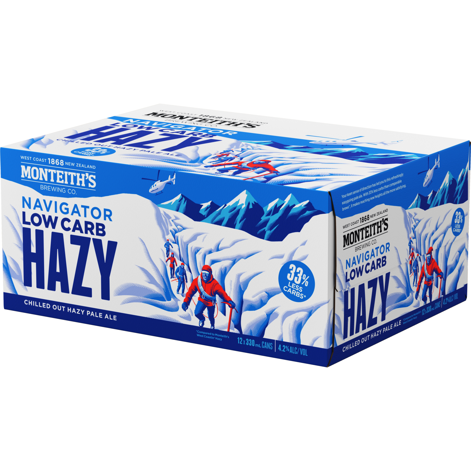Monteiths Navigator LC Hazy 12 Pack Cans 330ml